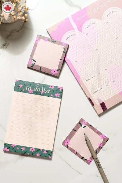 Flower Print To-Do Notepad