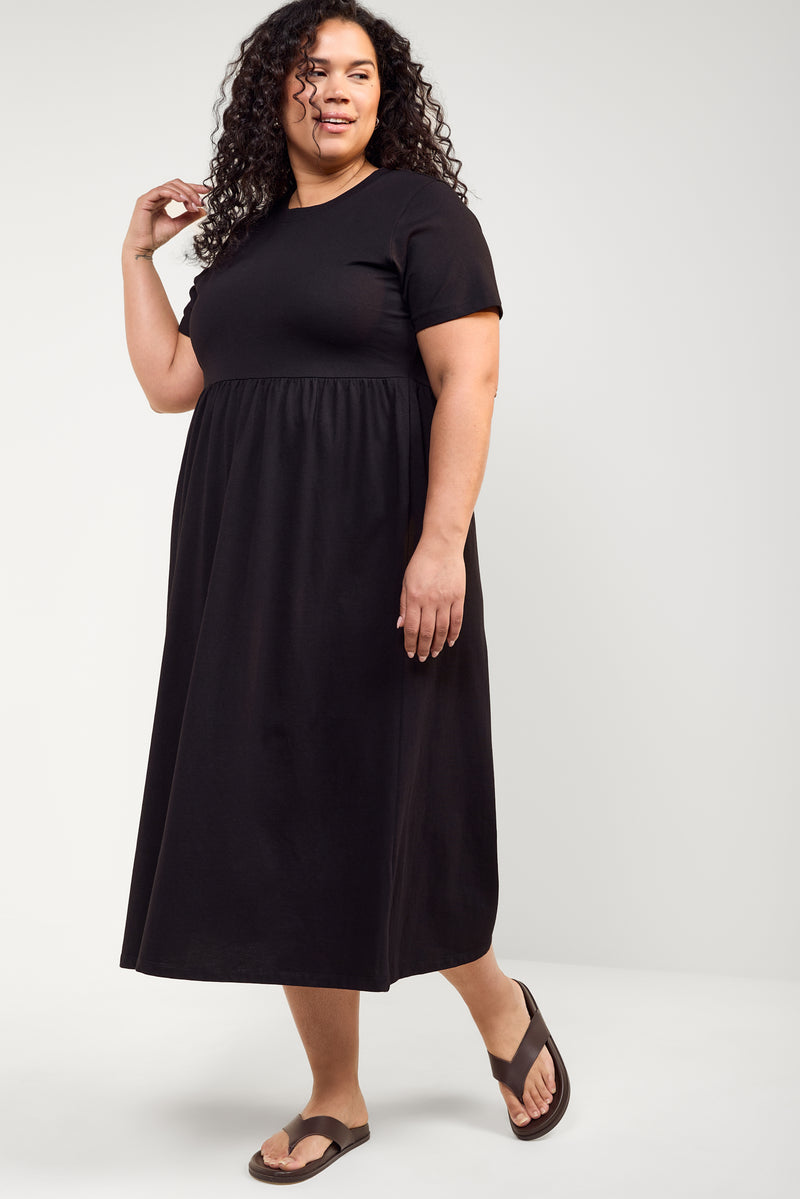 cotton maxi t-shirt dress - 2232 Size:Size 26w---Bust 53 Waist 47.25 Hips 55.5 Shoulder to floor 62.25, +$20.00 Soft cotton jersey with WAYF Women’s Wrap Dress look-larna-lace-sleeved-mini-dress-wine