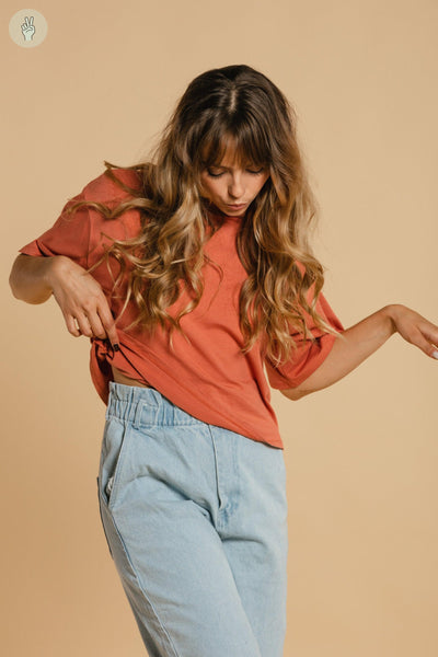 Chandail court - Terracotta (Seconde Main)-Chandail-Trove-M-b2630eea-68c3-49a1-bd14-7f62f89450f3-WOMANCE