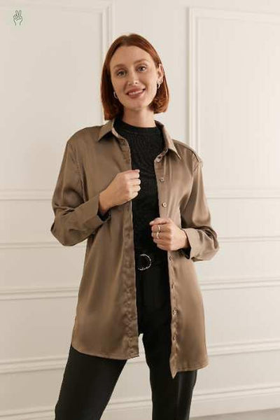Chemise ample en satin - 4053 (Seconde Main)-Chemise - Seconde main-Trove-Taupe-S-e7ebfc8b-e9b6-4c01-a63c-afe03bf06e4d-WOMANCE