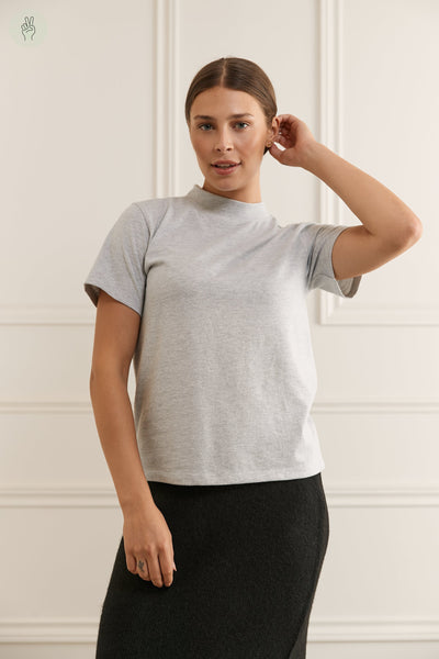 T-shirt col montant - 9084 (Seconde Main)-Recurate-Gris-M-6fcd61cb-d2f1-4090-9515-b9718a8510c2-WOMANCE