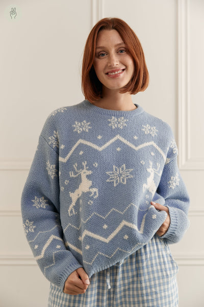 Pull en tricot ample - 8097 (Seconde Main)-Recurate-Bleu pâle-M-6461437a-5e96-41d5-b111-328220f1f05c-WOMANCE