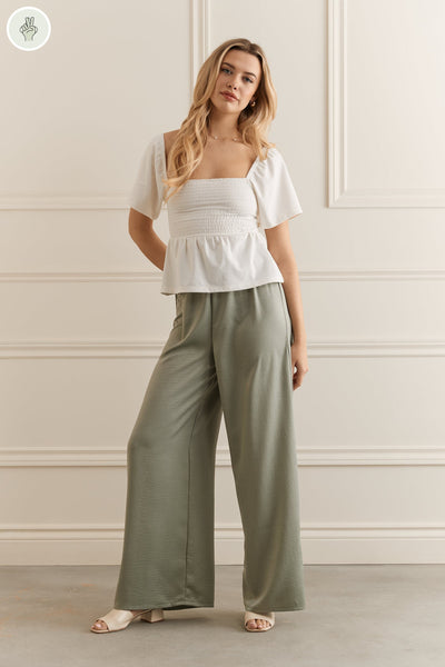 Pantalon jambes larges effet satin - 5103 (Seconde Main)-Recurate-Vert pâle-XL-30cfb617-0a1e-458f-aa45-bf30d7354888-WOMANCE