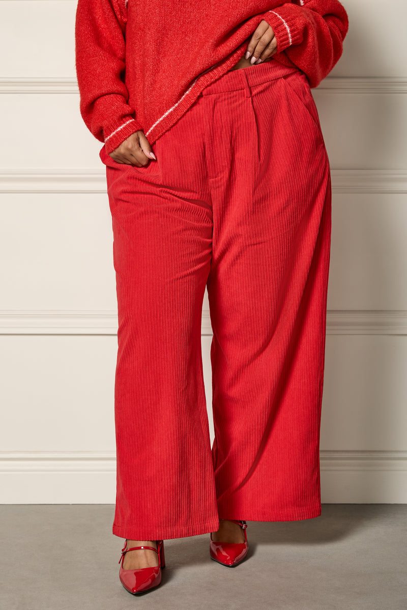 Pleated Corduroy Pants - 5107