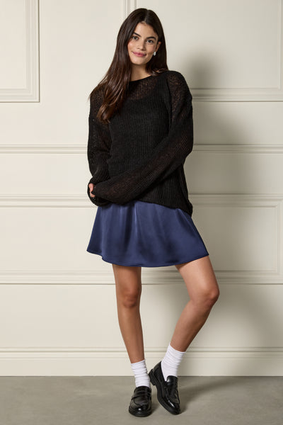 Short Satin Skirt - 6052