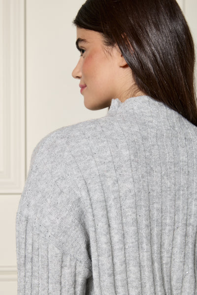 Sequined Knit Sweater - 8144