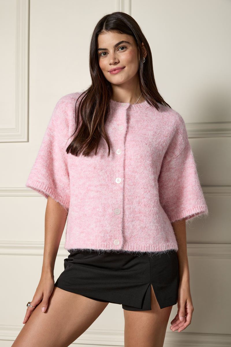 Heather Knit Cardigan - 8146