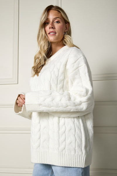 Chandail en tricot à câbles - 8149