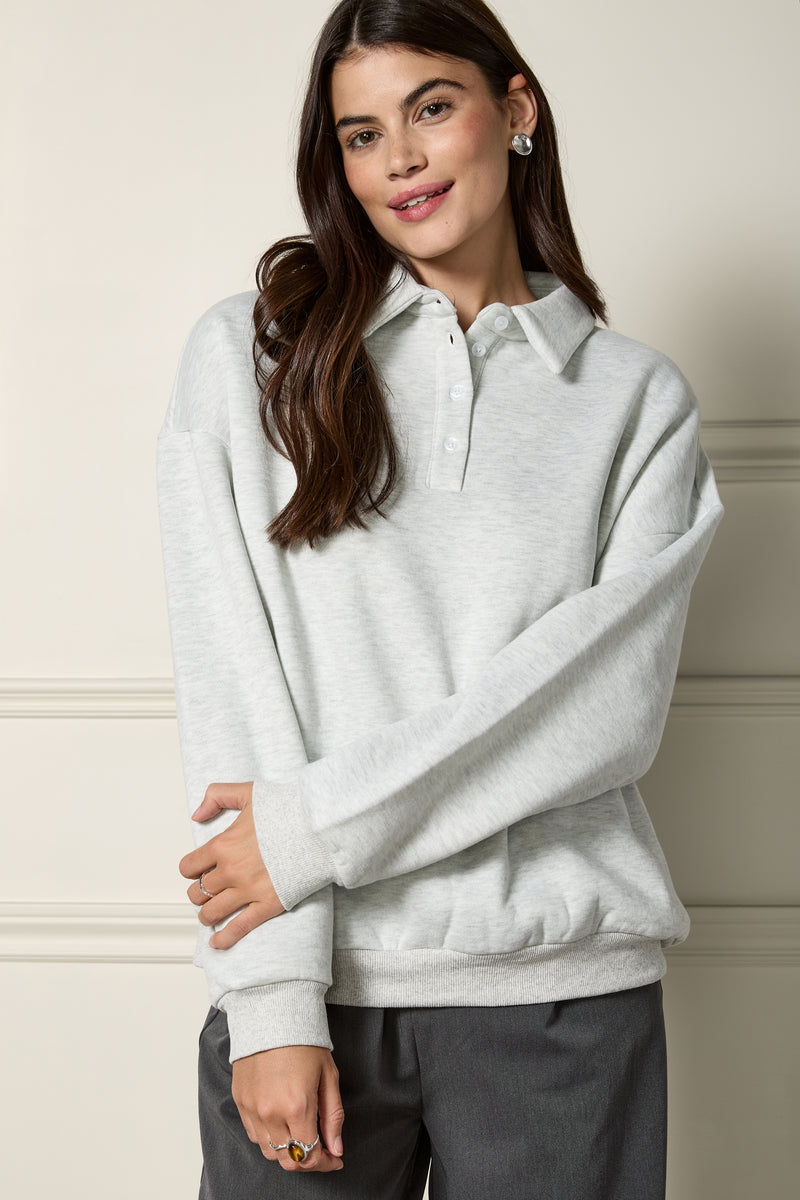 Chandail ample à col polo - 9116