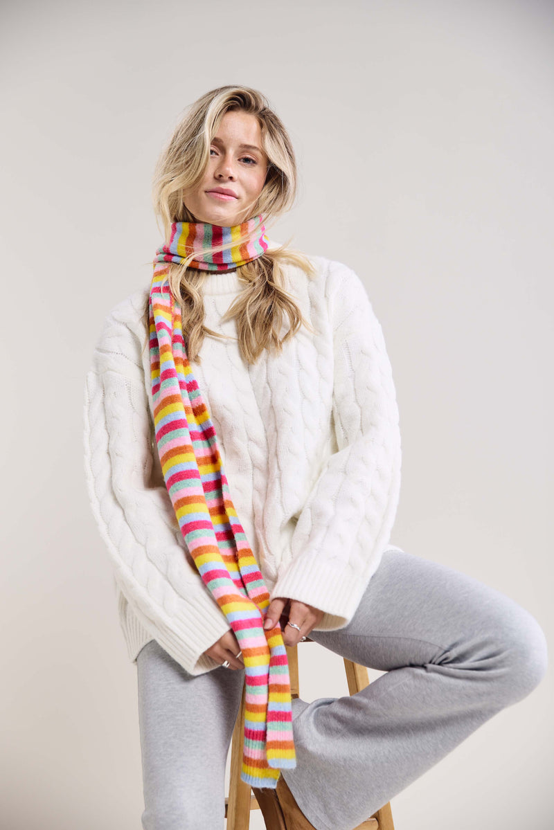 Foulard chiné à rebord côtelé - A0273