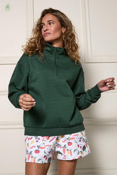 Chandail col haut à zip - 9153 (Seconde Main)-Chandail - Seconde main-Trove-Vert forêt-M-e2b1ab3b-f57b-45c9-91a6-09944fc282b2-WOMANCE