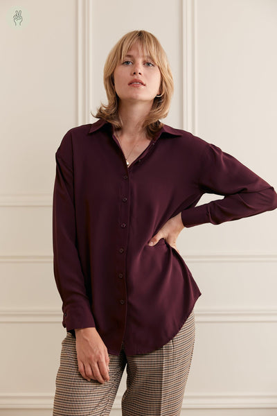 Chemise ample à boutons - 4049 (Seconde Main)-Chemise-Trove-Bourgogne-L-5616a902-233e-46d6-8f73-f6a27e61e548-WOMANCE