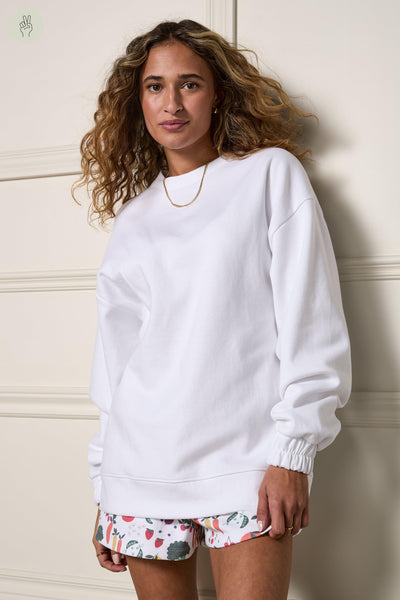 Crewneck ample - 9148 (Seconde Main)-Chandail - Seconde main-Trove-Blanc-L-b86c42e0-e6d6-46ff-830e-b5fc6fbe7751-WOMANCE