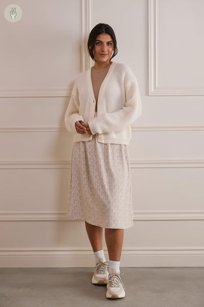 Jupe fleurie mi-longue - 6019 (Seconde Main)-Jupe-Trove-Beige-M-877e8961-5259-4cda-bb4e-5b3b664f20f0-WOMANCE