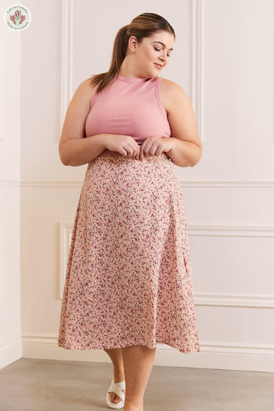 Jupe midi à fente - 6024 (Seconde Main)-Jupe - Seconde main-Trove-Rose pâle-L-1057160d-6912-4df8-bd18-e2bcc3d8c5ad-WOMANCE
