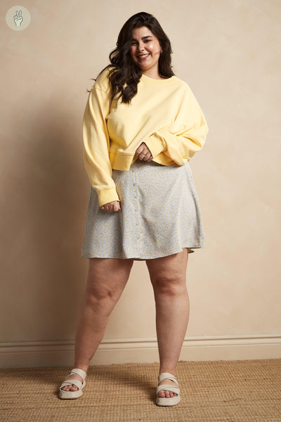 Jupe courte imprimée - 6034 (Seconde Main)-Jupe-Trove-Bleu pâle-M-c2d50208-2a07-471a-9d2c-2dc92b684786-WOMANCE