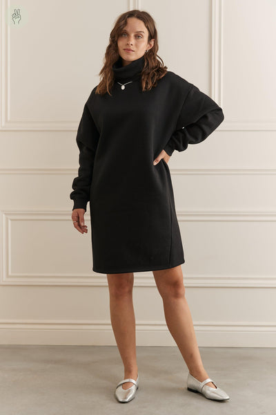 Robe sweat à col roulé - 2099 (Seconde Main)-Robe - Seconde main-Trove-Noir-M-cb201d68-c0ee-4adc-ae92-4437c8c74e1b-WOMANCE