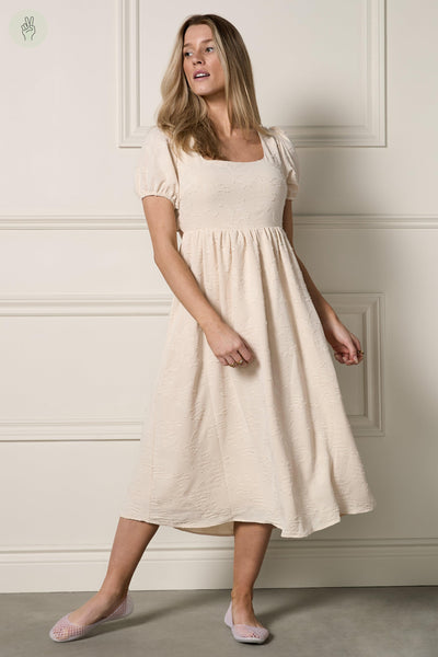 Robe longue avec boucles au dos - 2191 (Seconde Main)-Robe-Trove-Crème-XL-80207e6a-7b30-4220-8252-4957c20c3e75-WOMANCE