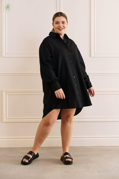 Robe chemisier en lin - 2084 (Seconde Main)-Robe-Trove-Noir-L-55cc7e91-d007-4c22-8e0c-772b90bca5a1-WOMANCE