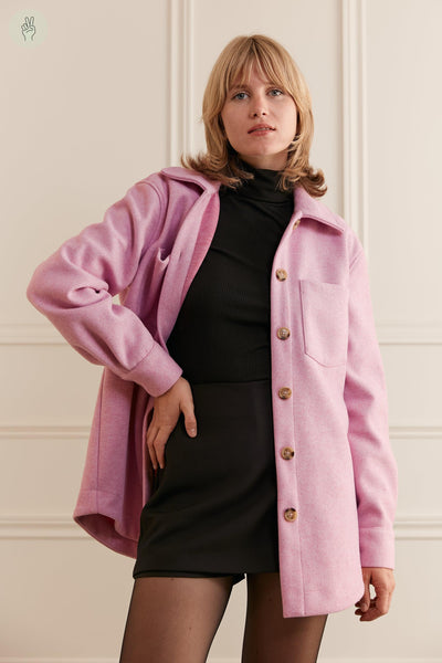 Surchemise en jersey ample - 3015 (Seconde Main)-Veste et veston - Seconde main-Trove-Rose pâle-S-24a2786c-d068-4435-9ae2-12db1544dc78-WOMANCE