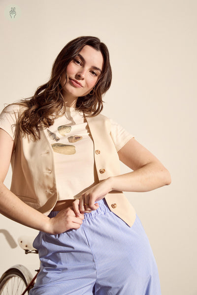 T-shirt manches courtes - 9102 (Seconde Main)-Chandail - Seconde main-Trove-Blanc cassé-L-1f27433e-e50e-4077-a875-bf8dffb532b9-WOMANCE