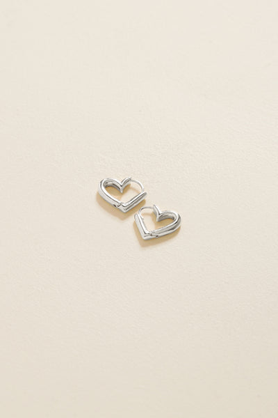 Hoop-Style Heart Earrings - A0167