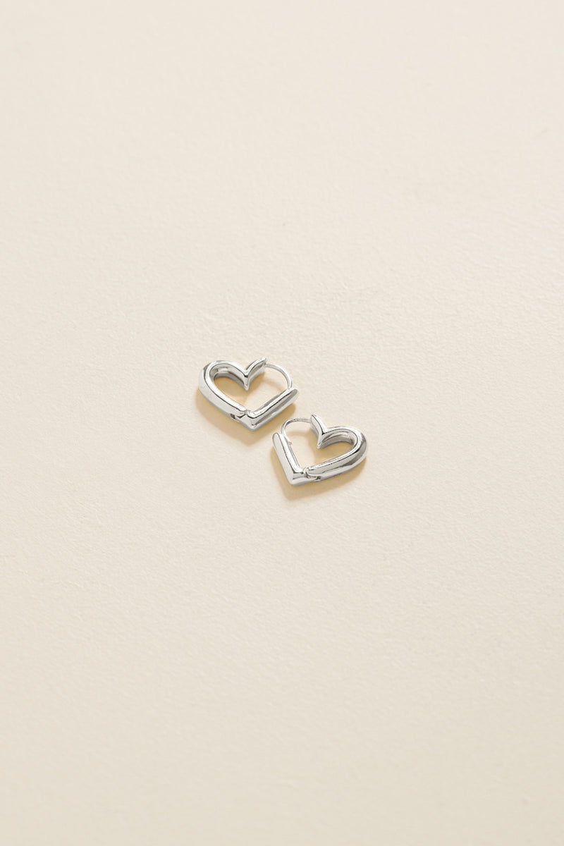 Hoop-Style Heart Earrings - A0167