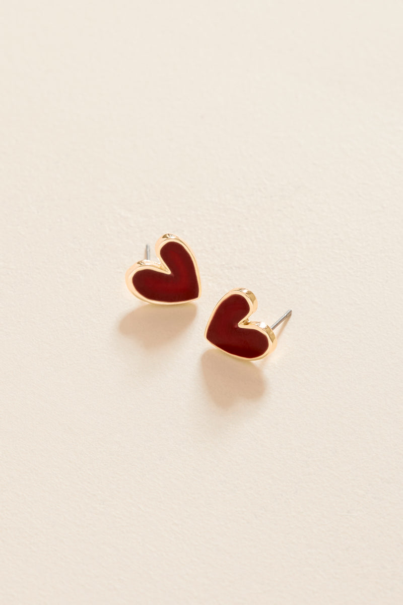 Red Heart Earrings - A0164