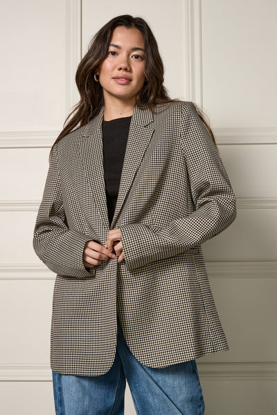 Oversized Tartan Blazer - 3014