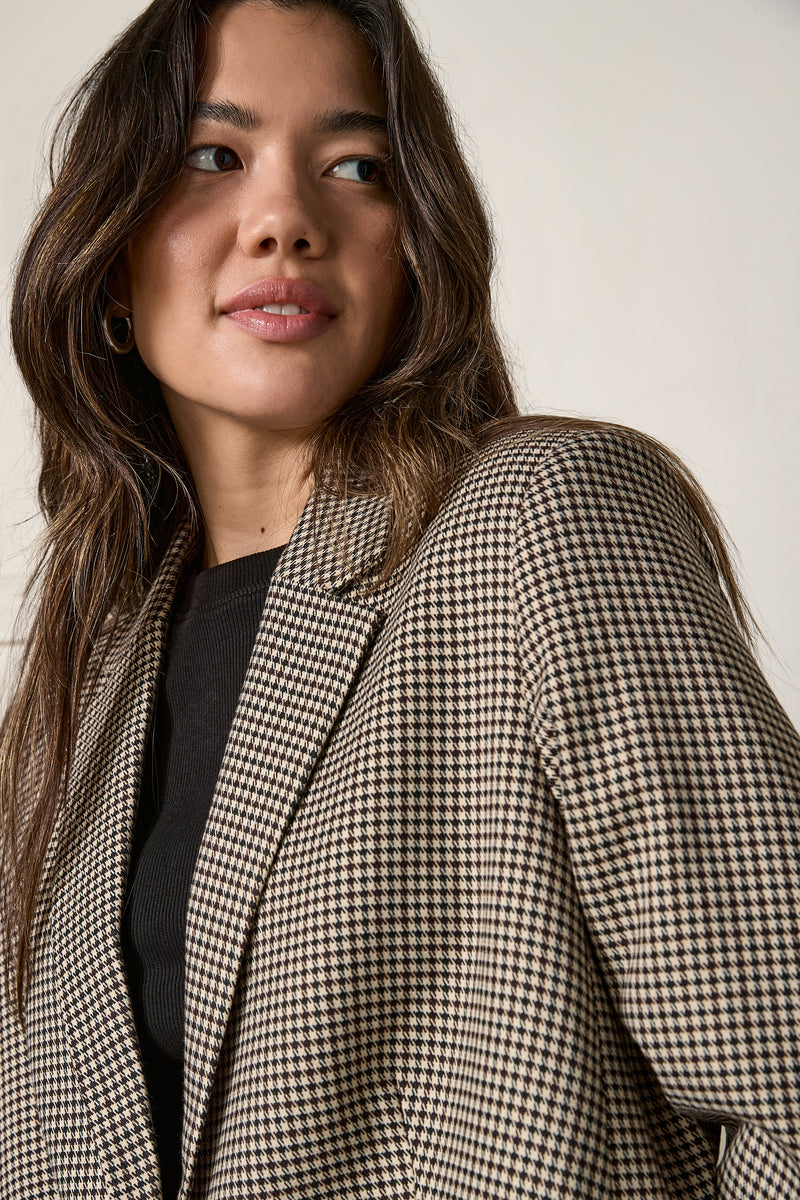 Oversized Tartan Blazer - 3014