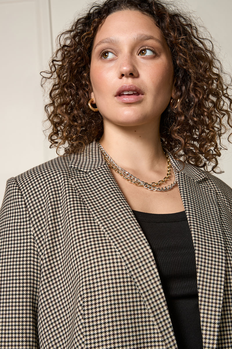 Oversized Tartan Blazer - 3014