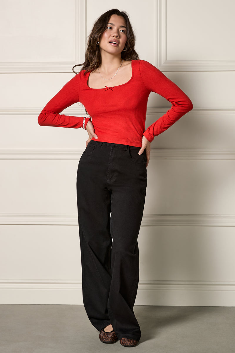 Jeans jambe large extensible - 7030