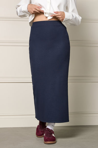 Mid-Length Ribbed Skirt – 6057