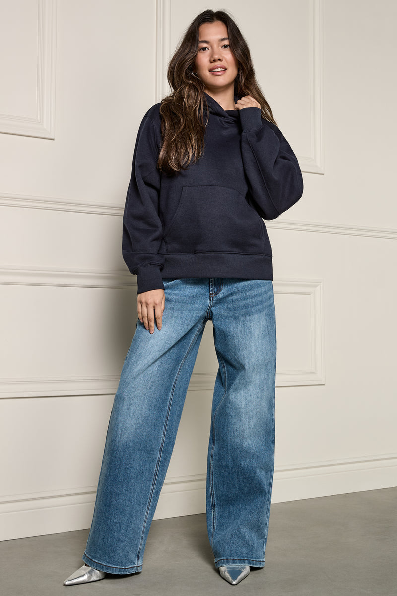 Sweater With Oversized Hood - 9113