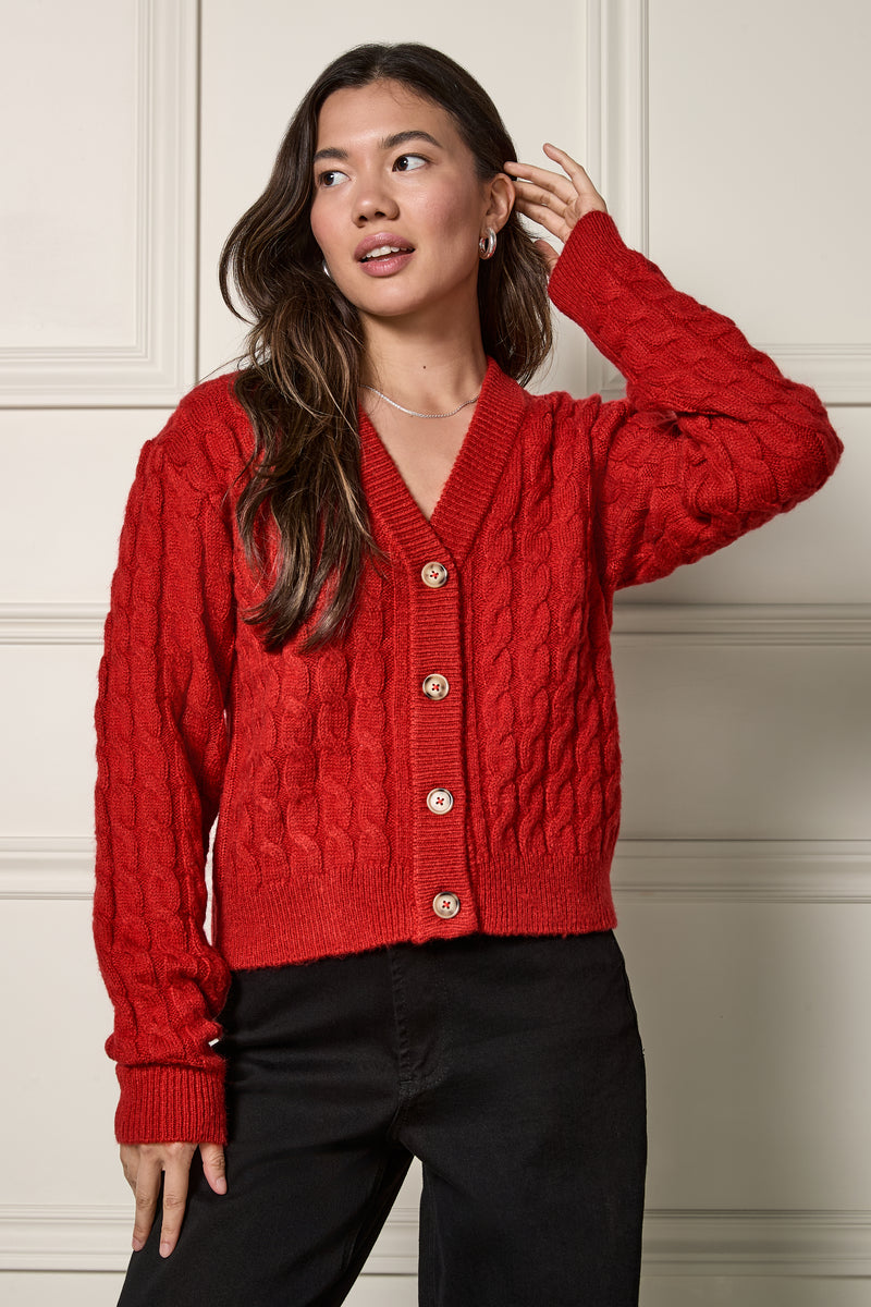 Cable Knit Cardigan – 8136