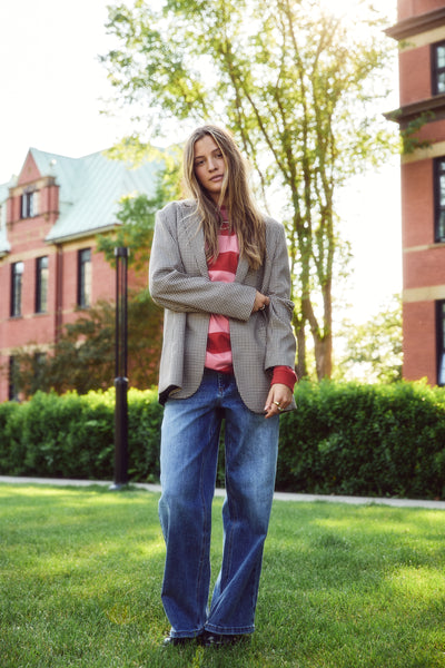 Oversized Tartan Blazer - 3014