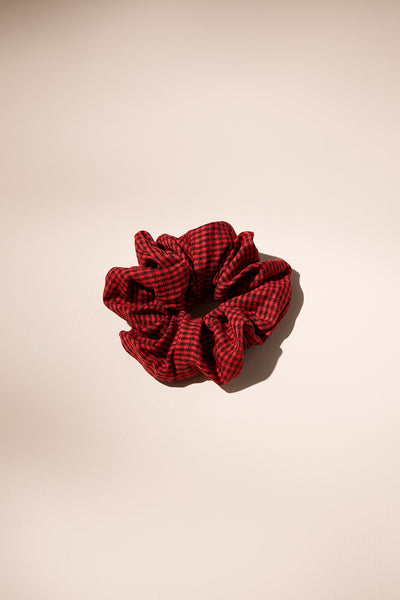 Checkered Print Scrunchie