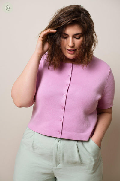 Cardigan à manches courtes AZ367 (Seconde Main)-Chandail-Trove-Rose Néon-S-5b0d30b0-6720-4203-8e74-53133d0c2924-WOMANCE