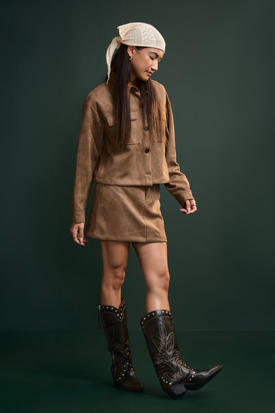 Faux Suede Jacket - 3026