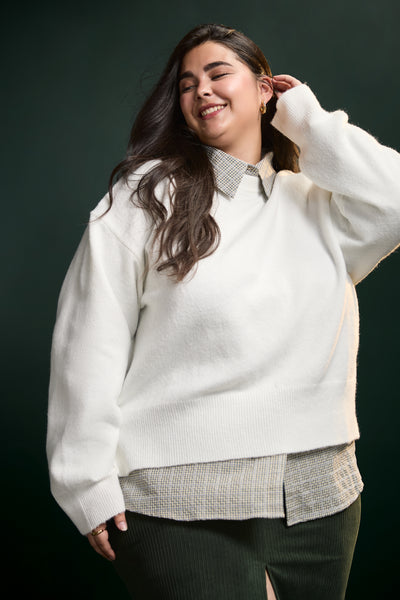 Knit Sweater with Side Slits - 8111