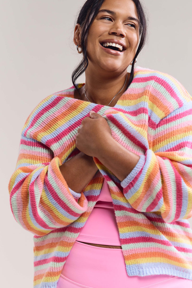 Cardigan en tricot ligné - 8130