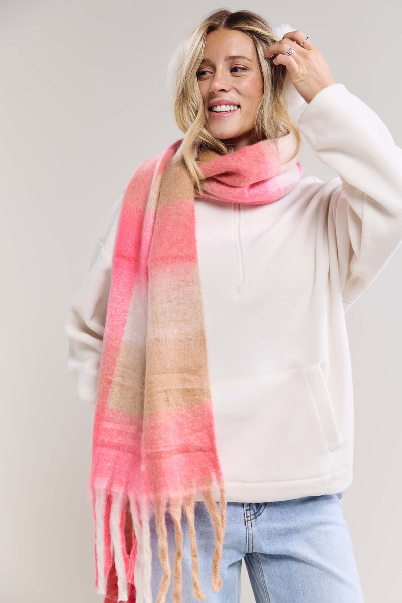 Foulard large à carreaux - A0275