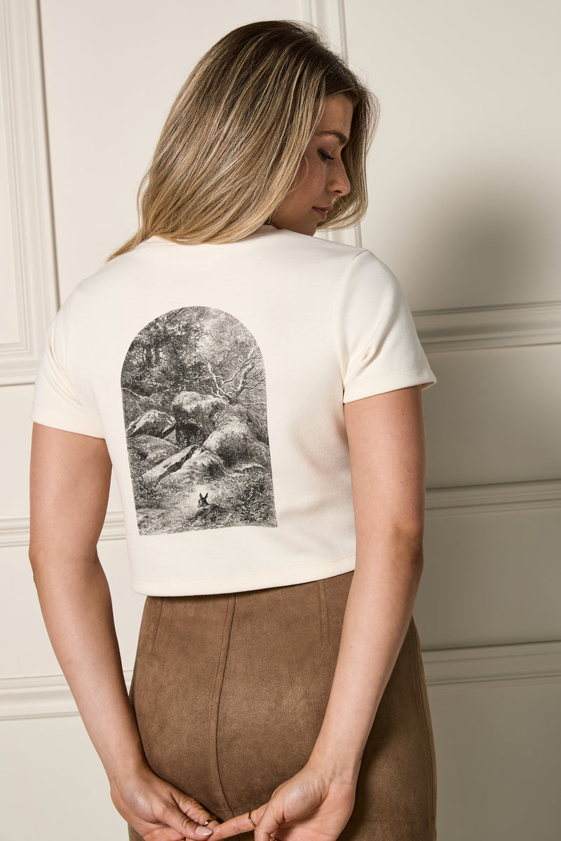 Printed Cropped T-Shirt - 9149