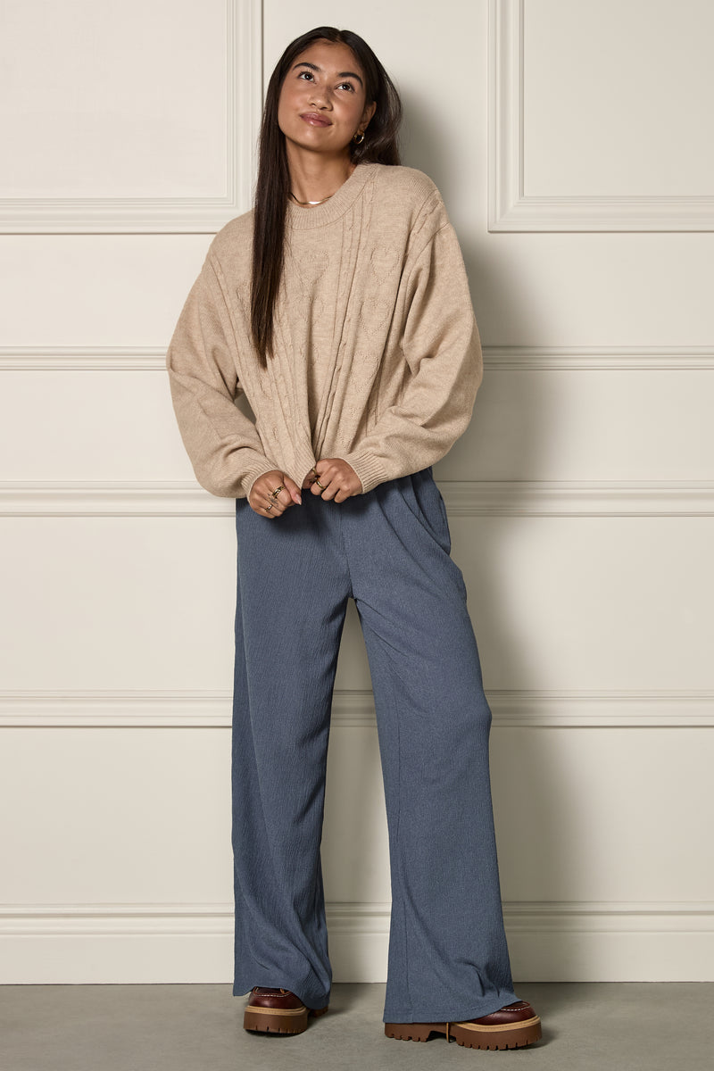 Heart Cable Knit Sweater - 8138