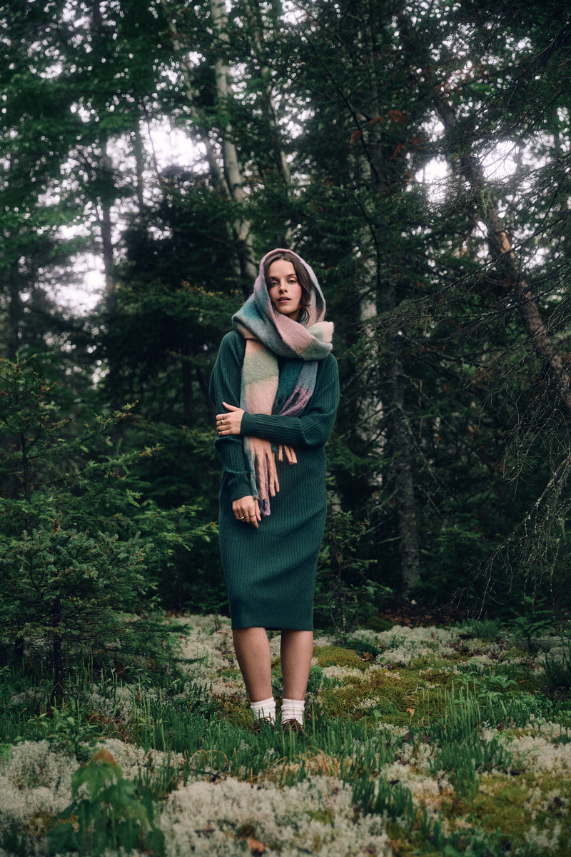 Ribbed Turtleneck Dress - 2204