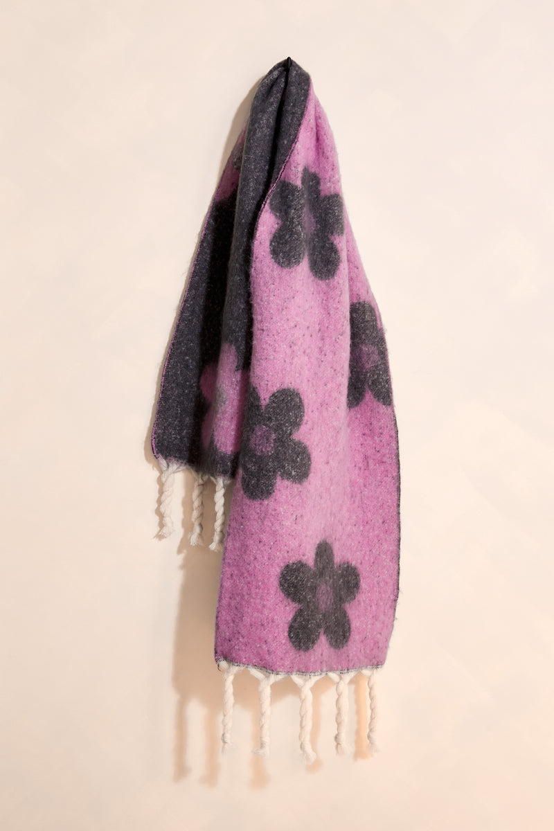 Fluffy Floral Scarf - A0142