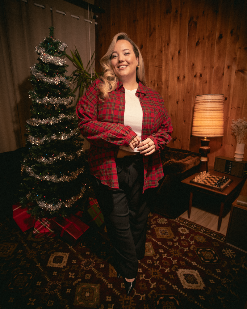 Plaid Shirt with Balloon Sleeves - 4050