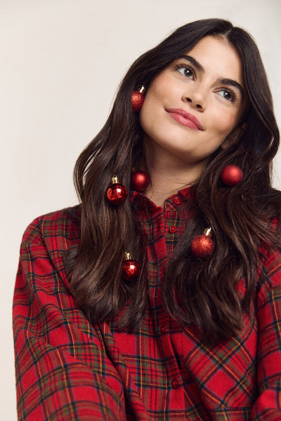 Plaid Shirt with Balloon Sleeves - 4050