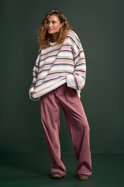 Oversized Striped Sweater - 8120