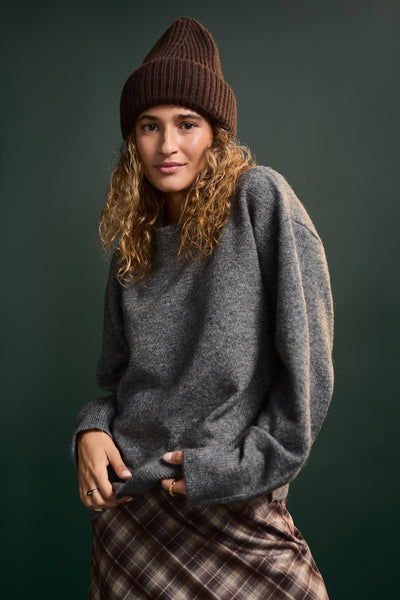 Knit Sweater with Side Slits - 8111